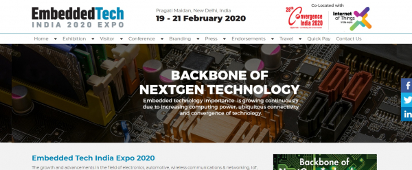 Embedded Tech India Expo 2020-インド組み込み技術エキスポ 2020年