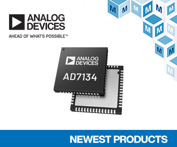 マウザーがアナログ・デバイセズ社の高性能テスト・計測向けA/Dコンバータ「AD7134」の取り扱いを開始