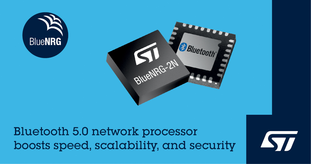 STマイクロエレクトロニクスが利便性と拡張性に優れたBluetooth 5.0準拠のネットワーク・プロセッサを発表