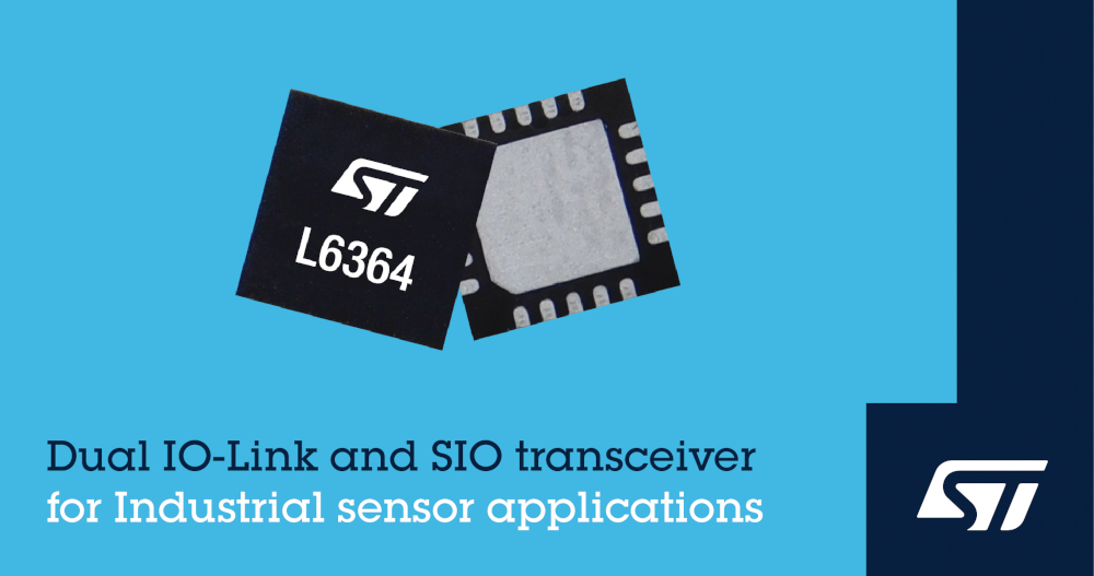STマイクロエレクトロニクスがセンサの接続を簡略化する柔軟かつ設定可能なデュアルIO-Link・SIOトランシーバ発表