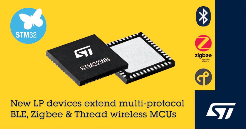 STマイクロエレクトロニクスがBluetooth LE 5.0、Zigbee 3.0、Threadに対応したデュアル・コア搭載STM32WBワイヤレス・マイコン発表