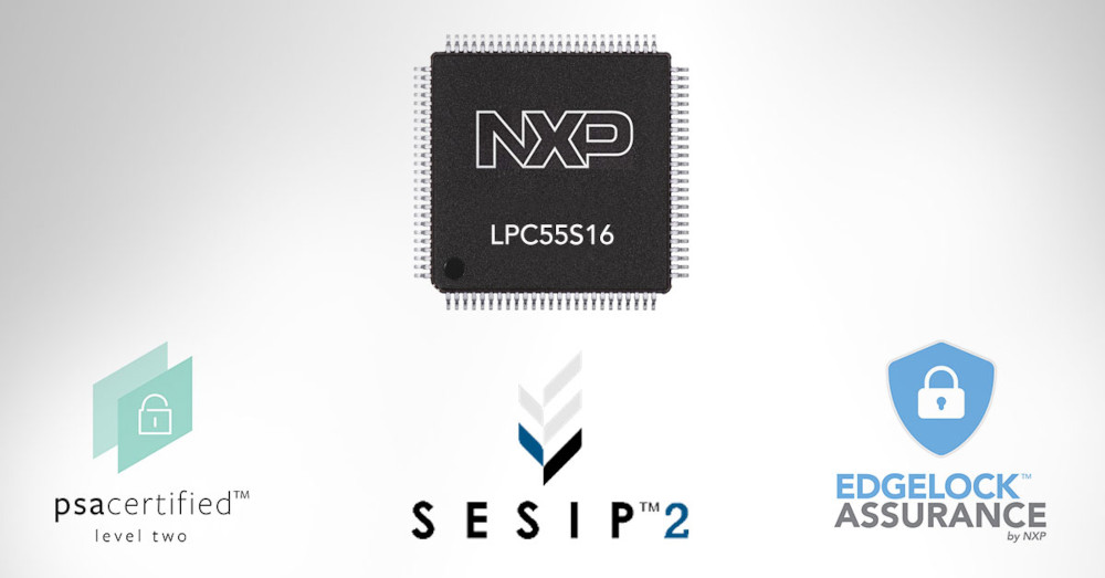 NXPのLPC55S16 MCU、PSAレベル2とSESIP Assuranceレベル2認定を取得