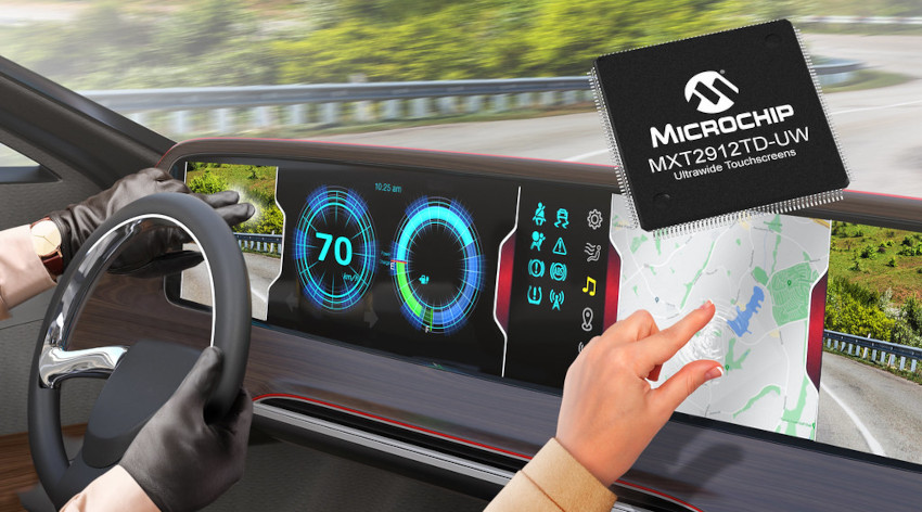 Microchipが大型ウルトラワイド タッチスクリーン向け車載認定済みシングルチップソリューション発表
