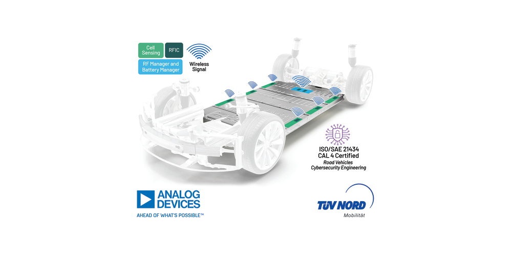 アナログ・デバイセズのワイヤレス・バッテリ管理システム、最も厳しい自動車サイバーセキュリティ規格に対応
