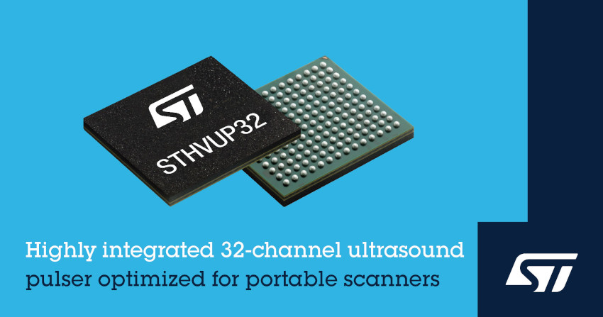 STマイクロエレクトロニクスがポータブル・スキャナに最適な32チャネル高集積超音波トランスミッタを発表