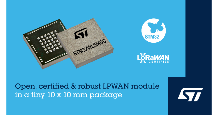 STマイクロエレクトロニクスが長距離IoT通信を簡略化するLoRaWAN対応 Sub-GHz STM32 SiPモジュールを発表