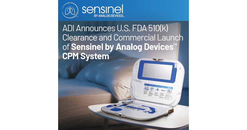 アナログ・デバイセズが心肺管理（CPM）システム「Sensinel by Analog Devices™」の 米国FDAへの510(k)申請承認を受け販売開始