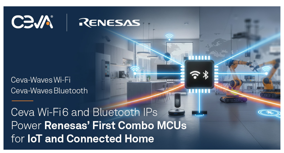 Ceva-WavesコネクティビティIP搭載、柔軟で電力効率の高い次世代IoTシステム向けルネサスのワイヤレス・ソリューション